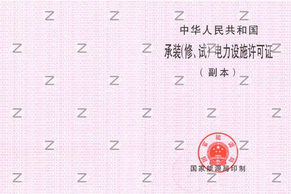 電力設(shè)施許可證